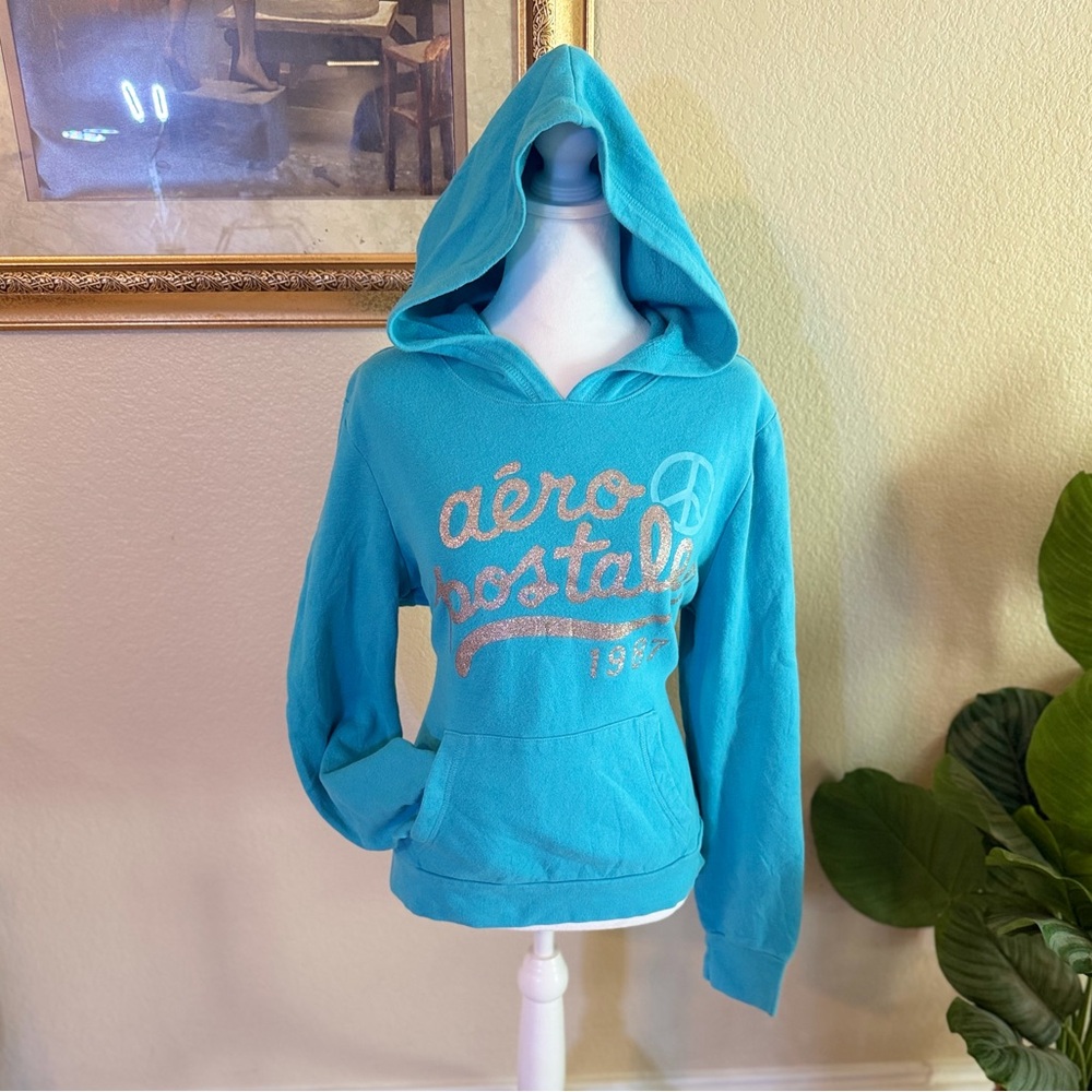 Vintage Y2K Babydoll Aeropostale Blue Hoodie